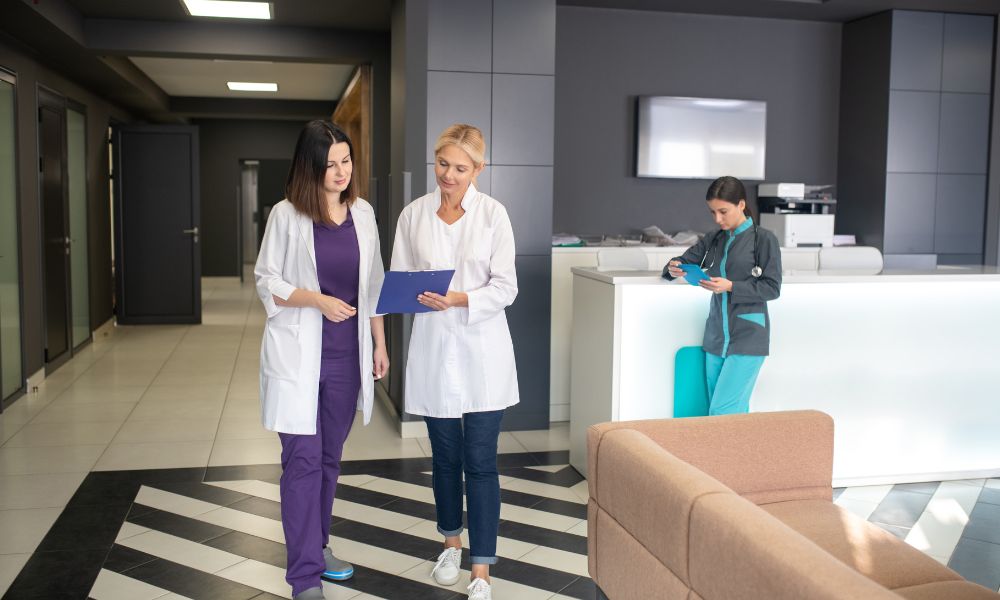 a medical practice reception area
